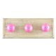 Solid Dark Neon Pink Ceramic Wooden Hook